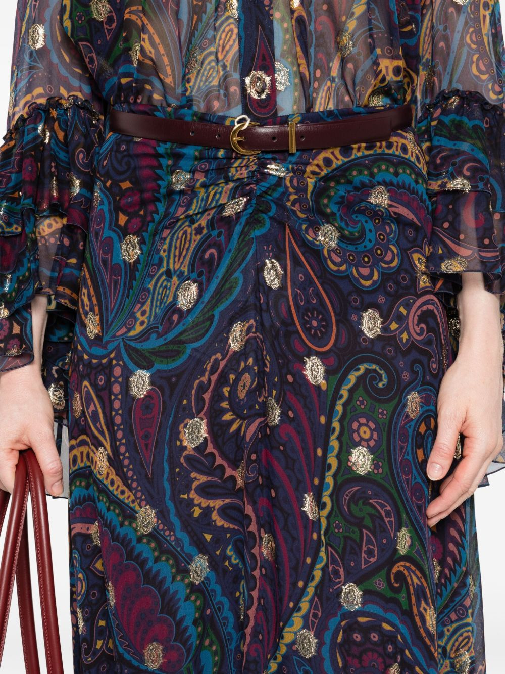 paisley-print ruffled skirt - 5