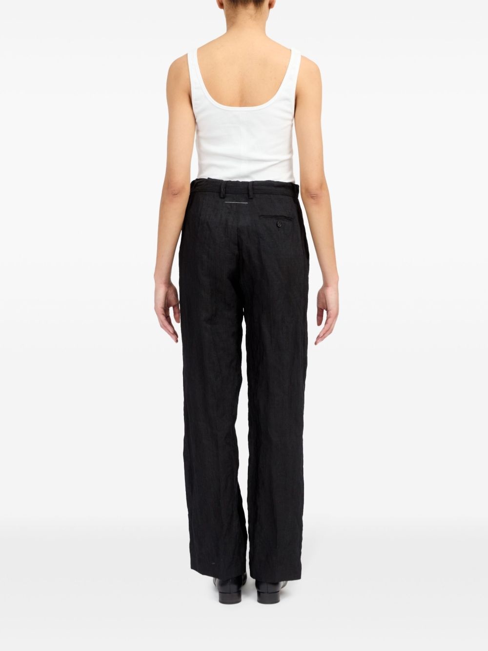 single-stitch logo flared trousers - 4