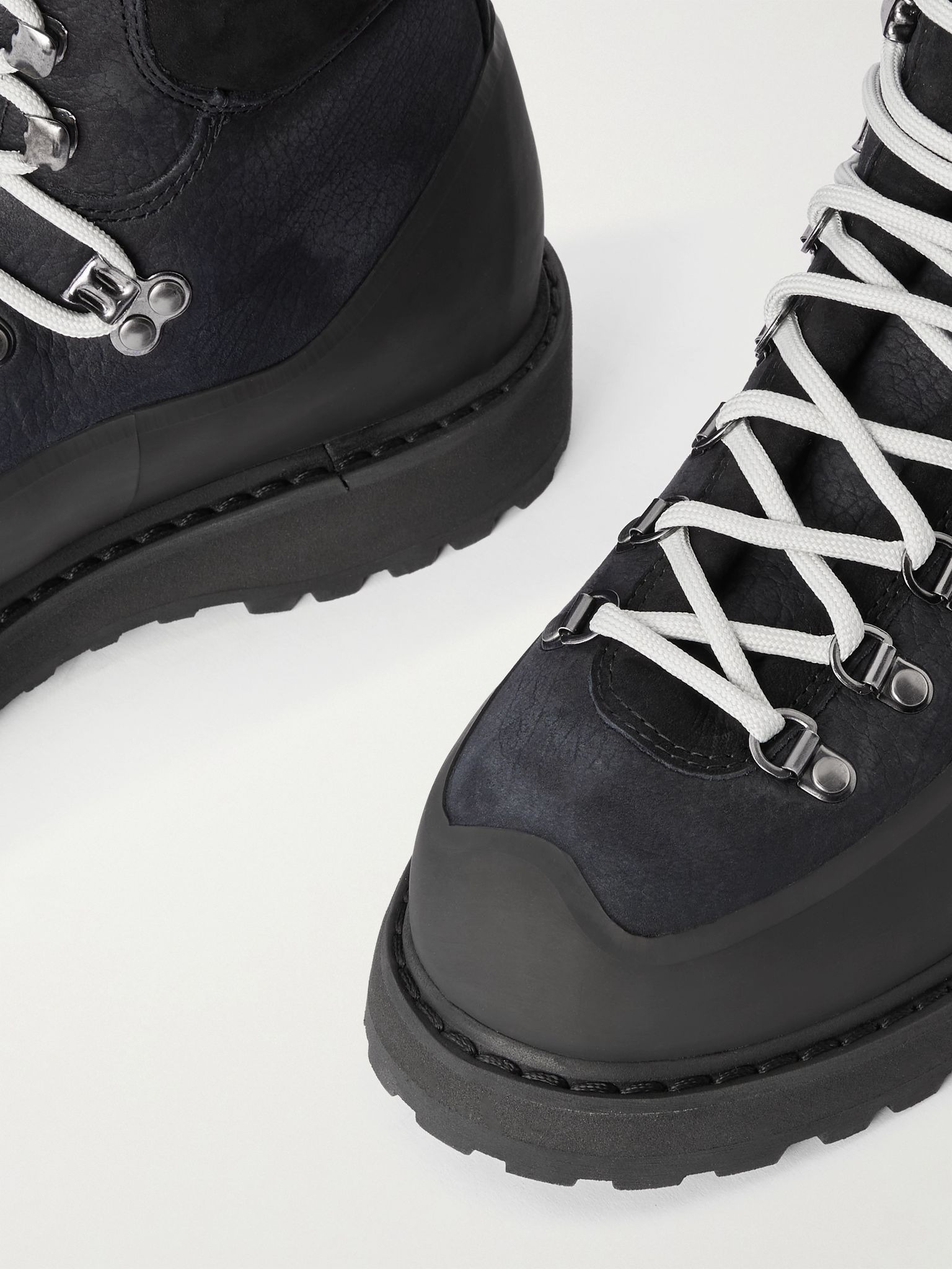 Roccia Vet Rubber-Trimmed Full-Grain Leather Hiking Boots Black - 5