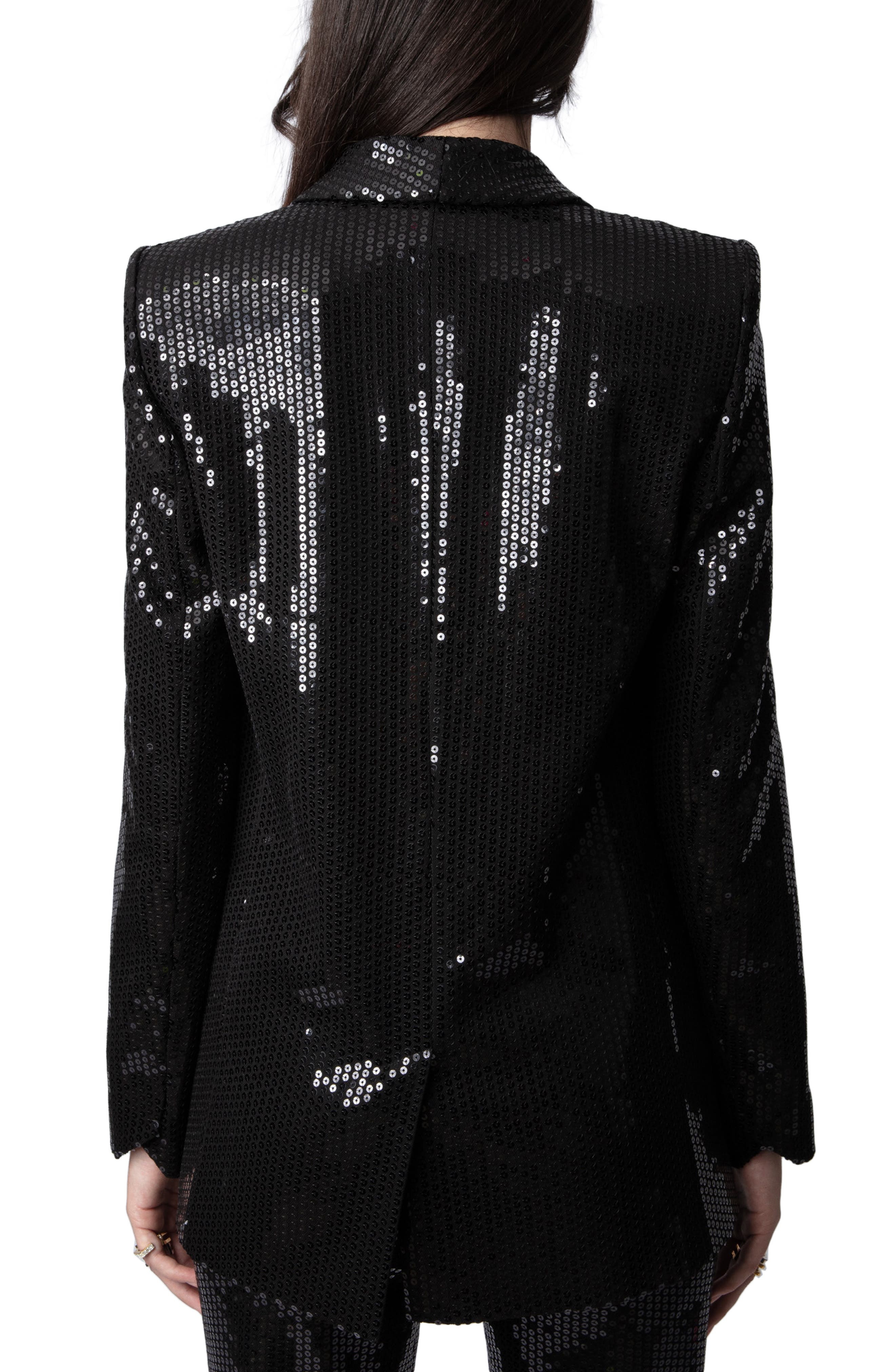 Vive Sequin Tuxedo Blazer - 2