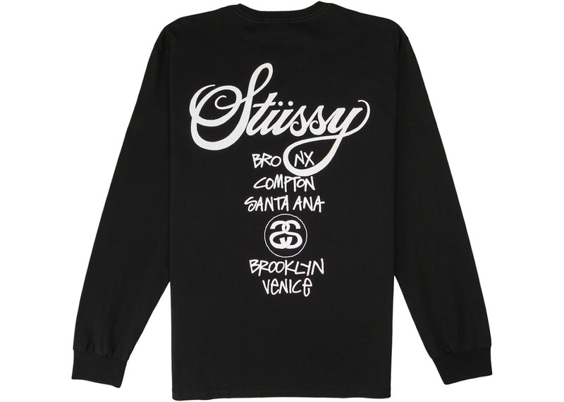 Stüssy Stussy World Tour L/S T-Shirt Black outlook