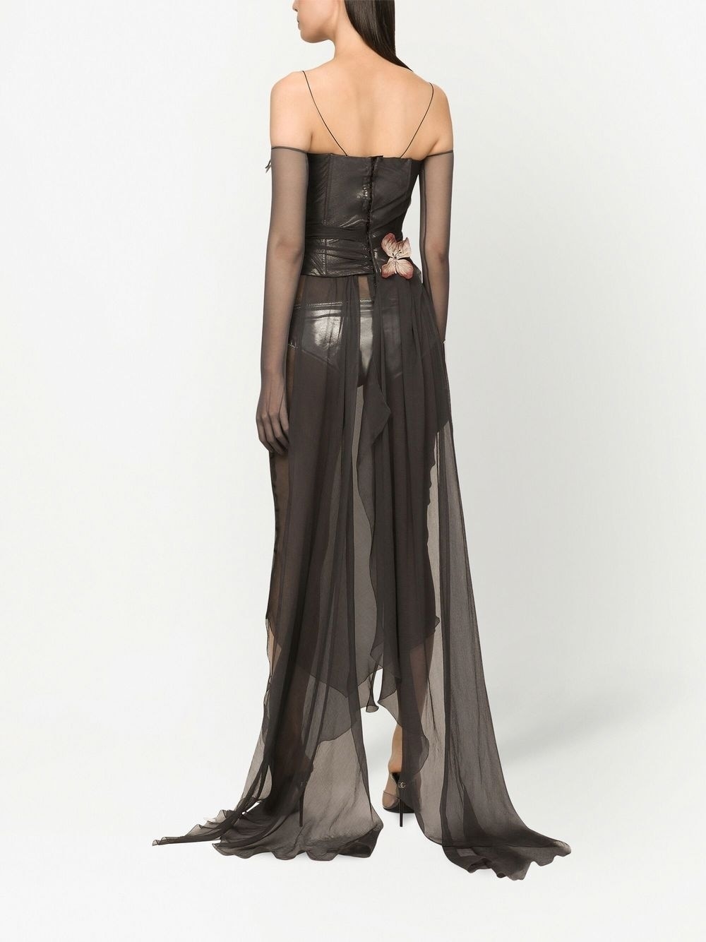 KIM DOLCE&GABBANA appliqué detail contrasting-panel dress - 4