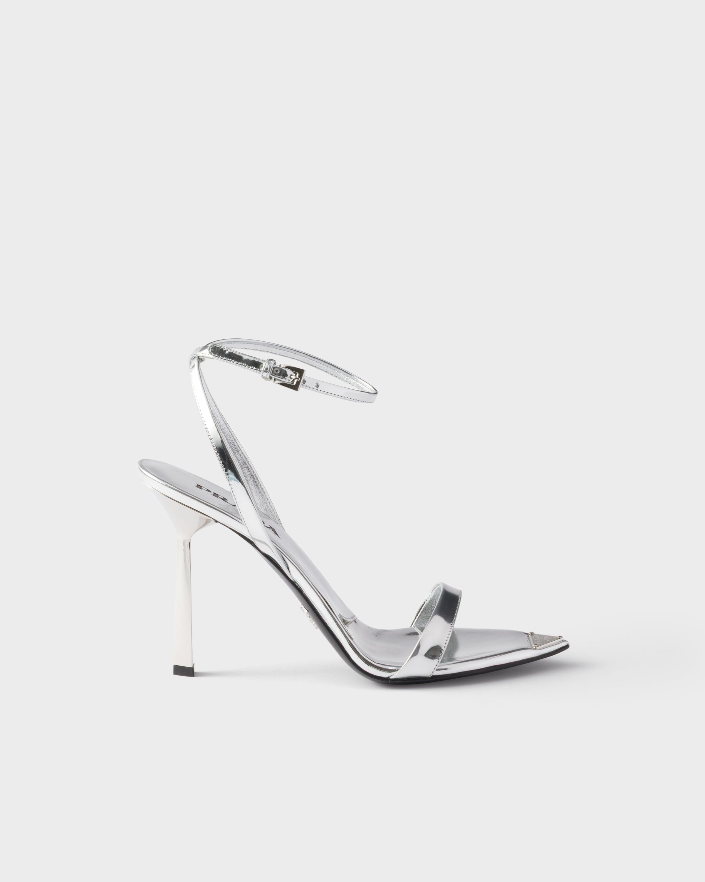 Metallic leather high-heeled sandals - 2