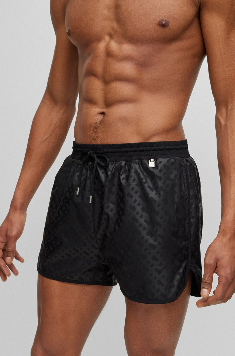 MONOGRAM-PRINT SWIM SHORTS IN QUICK-DRYING FABRIC 3