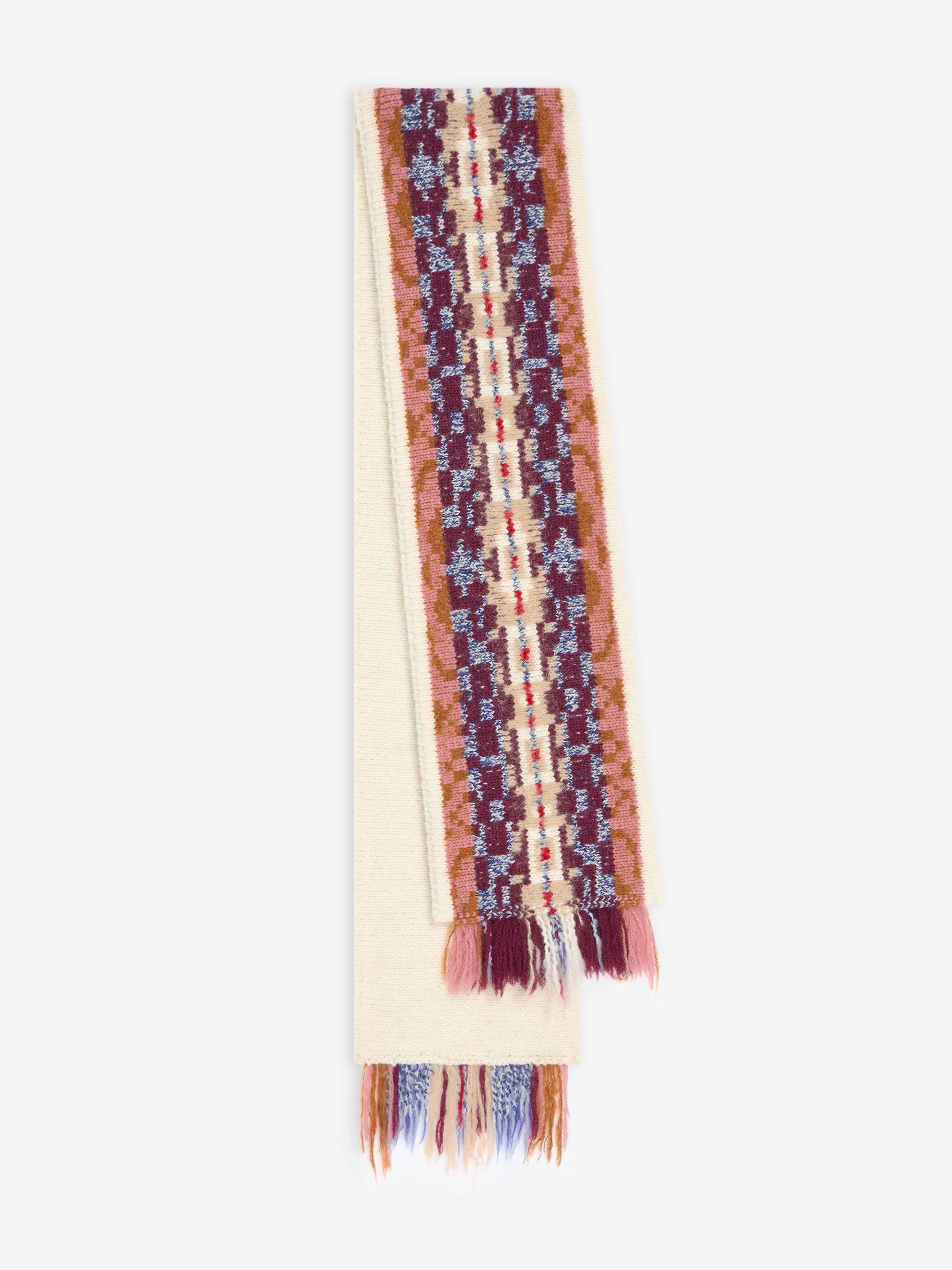JACQUARD WOOL SCARF - 1