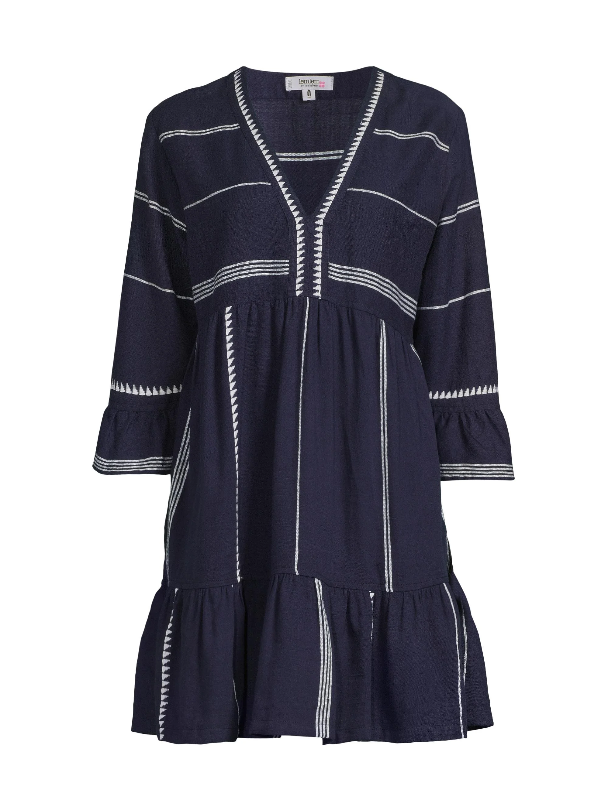 Women's Hanna Bell-Sleeve Minidress - Navy - 1
