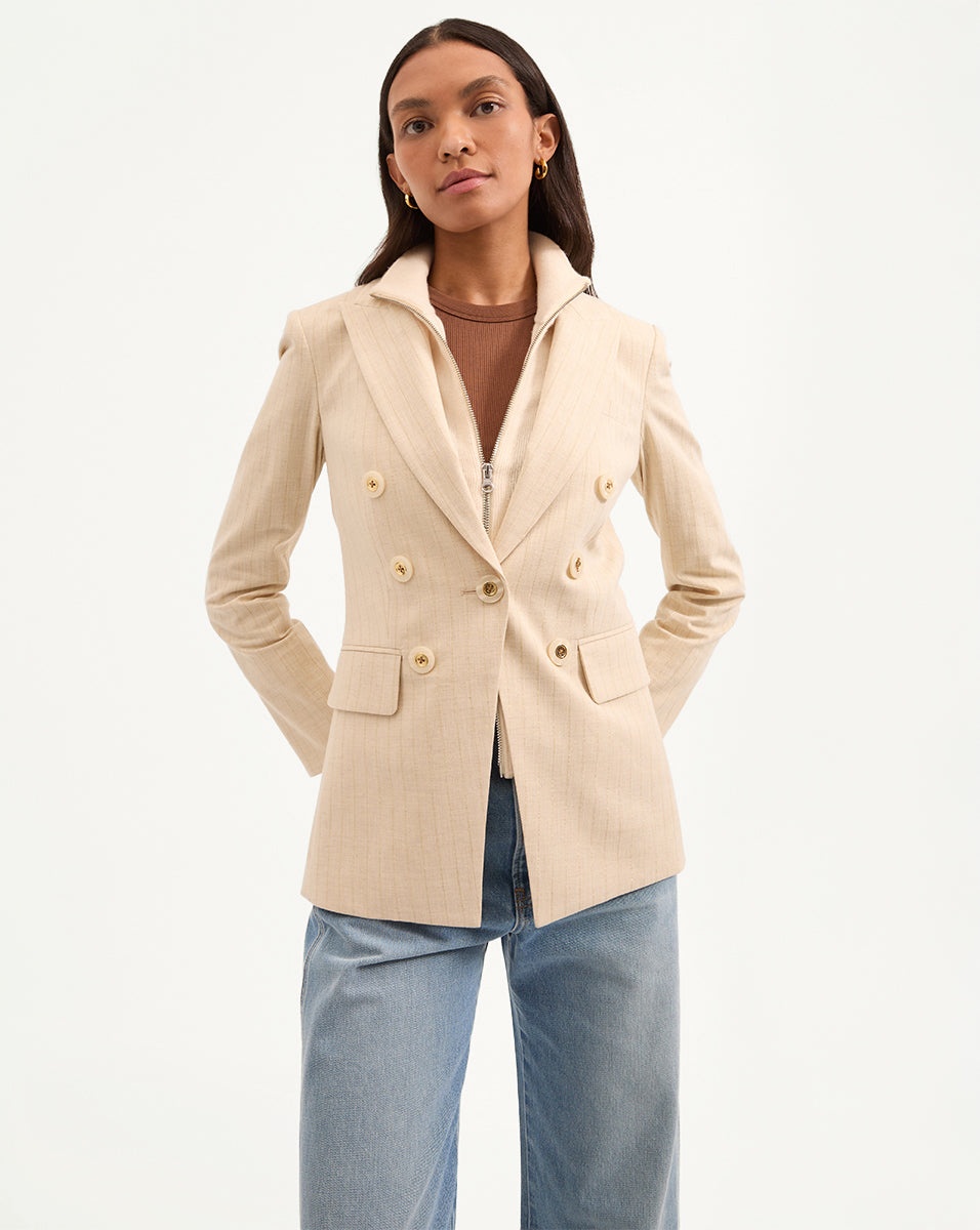 GAYA METALLIC PINSTRIPE DICKEY JACKET - 7