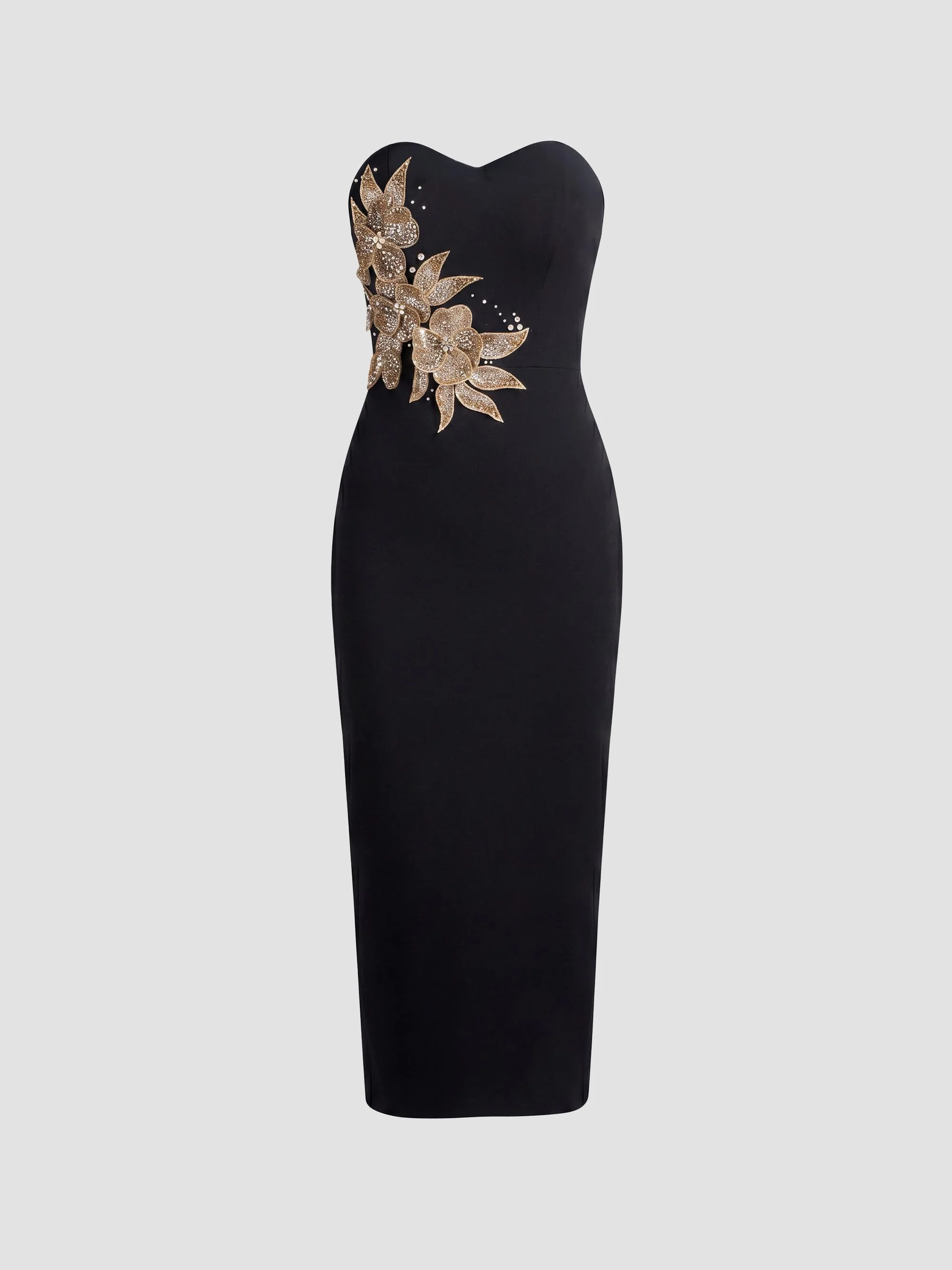 Women's Shailene Strapless Midi Dress - Black Multi - 1
