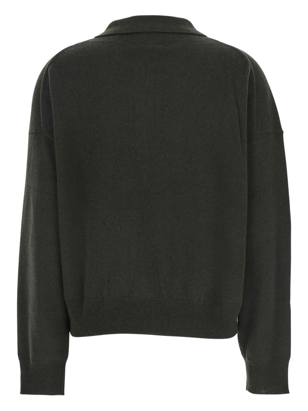point-collar wool polo top - 2