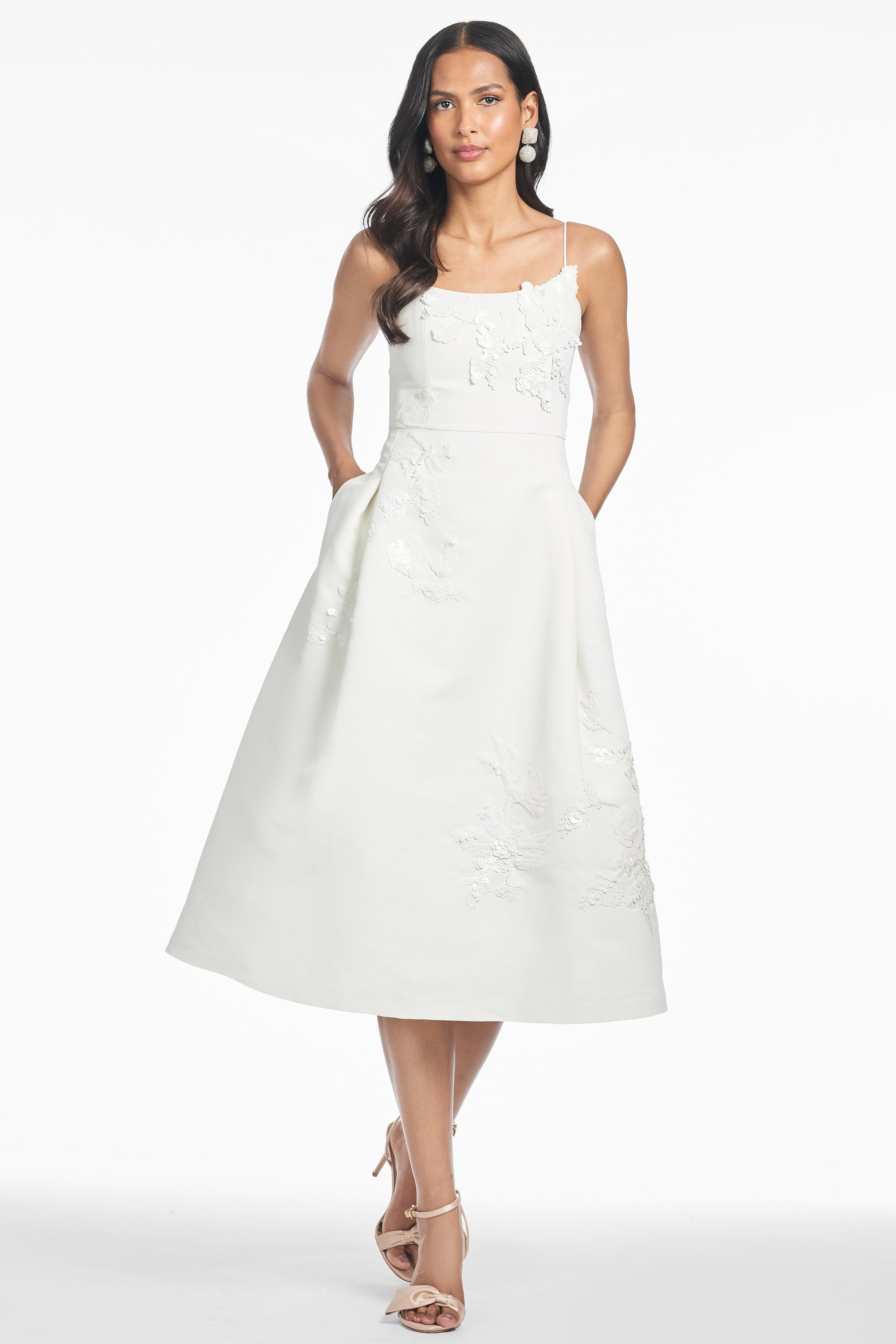 EMBELLISHED AUDRA DRESS - IVORY - 5