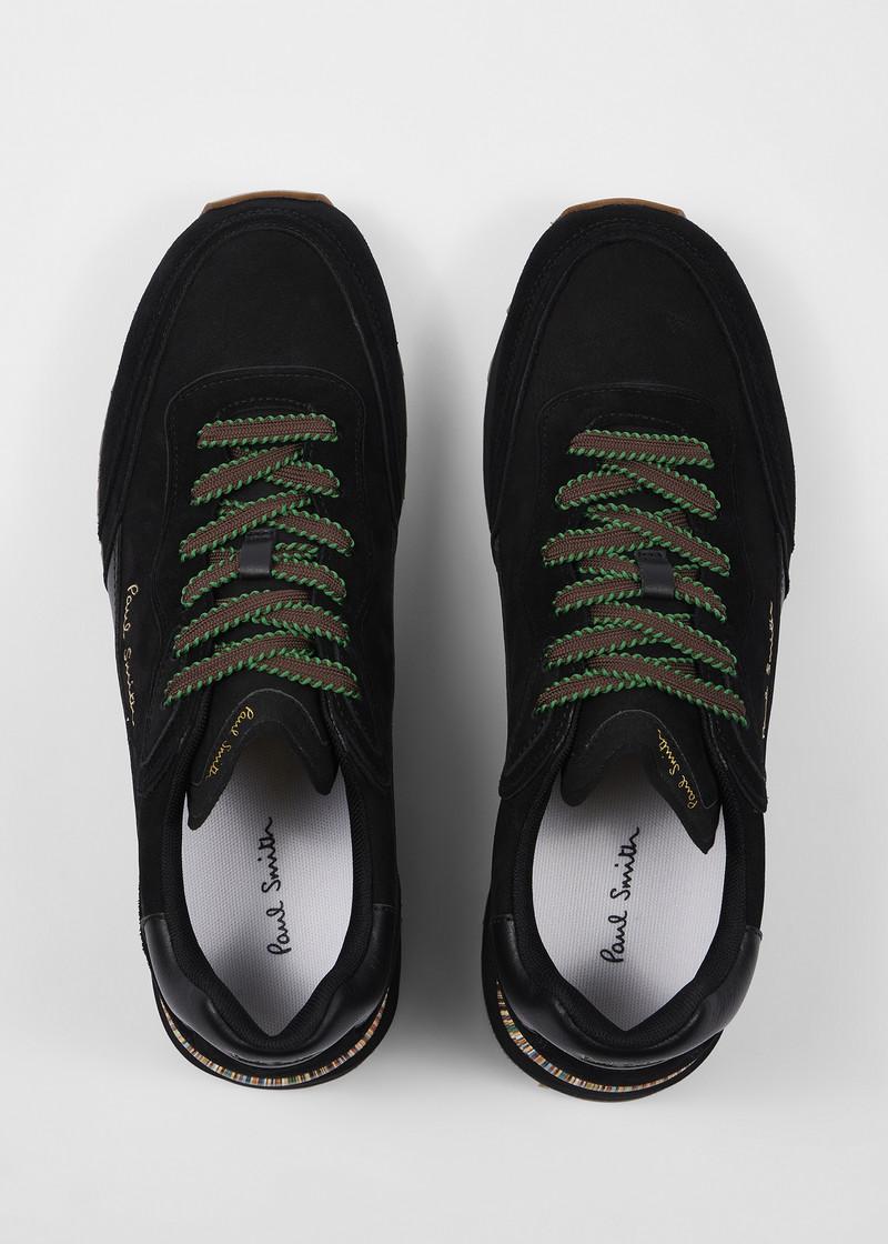 Black Leather 'Aston' Trainers 5