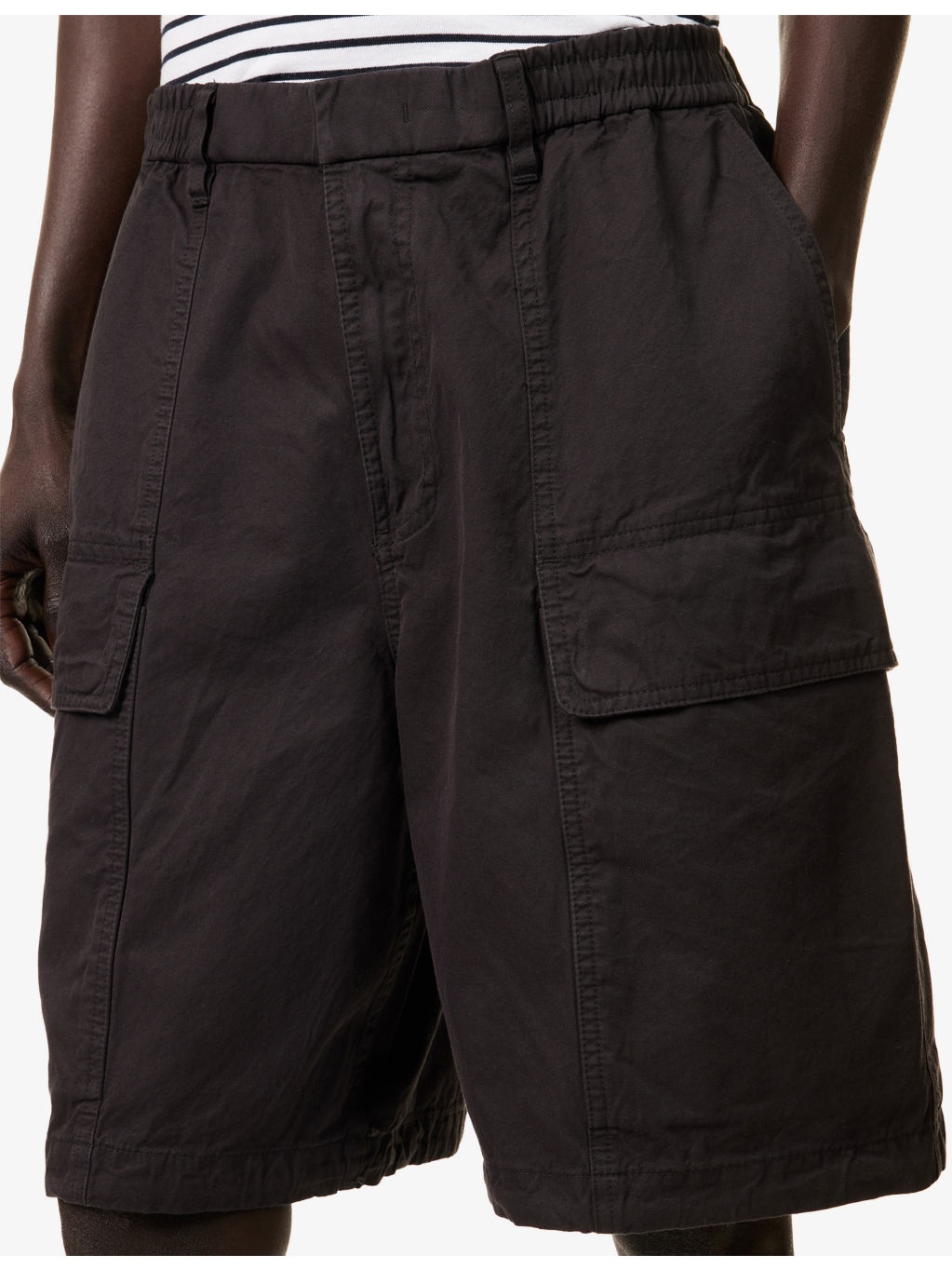 Cargo Drawstring Cotton And Silk Shorts - 5