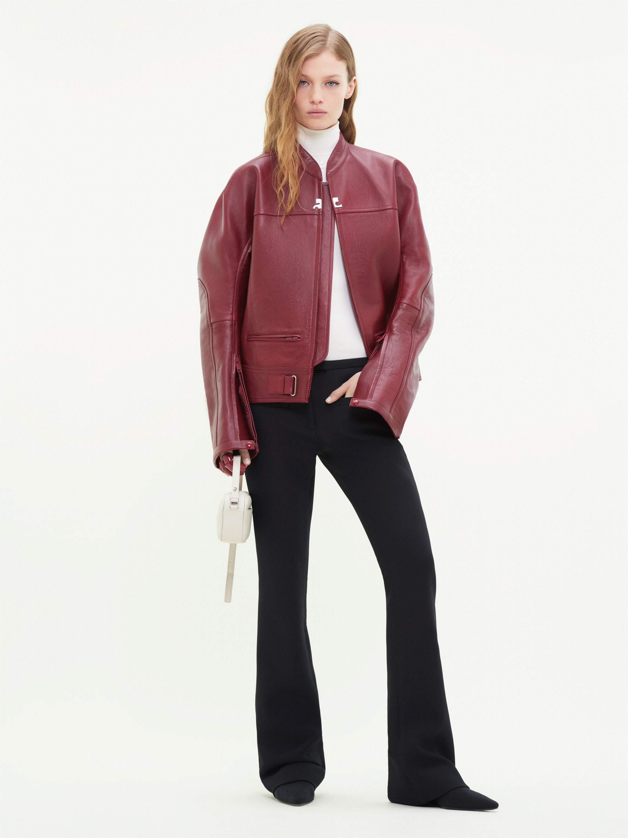 [Courreges] scuba leather jacket レザージャンパー Courreges] scuba leather jacket レザージャンパー (Courreges