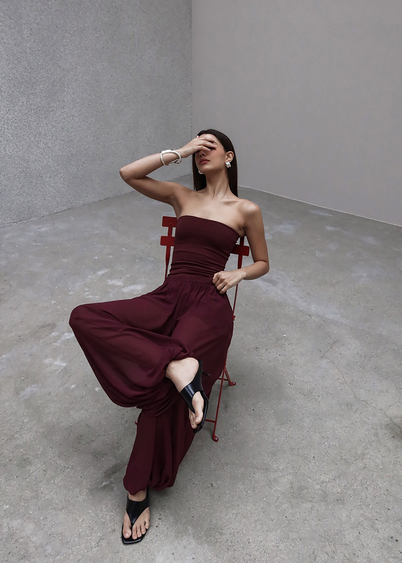 Solrae Tube Top - Burgundy 7