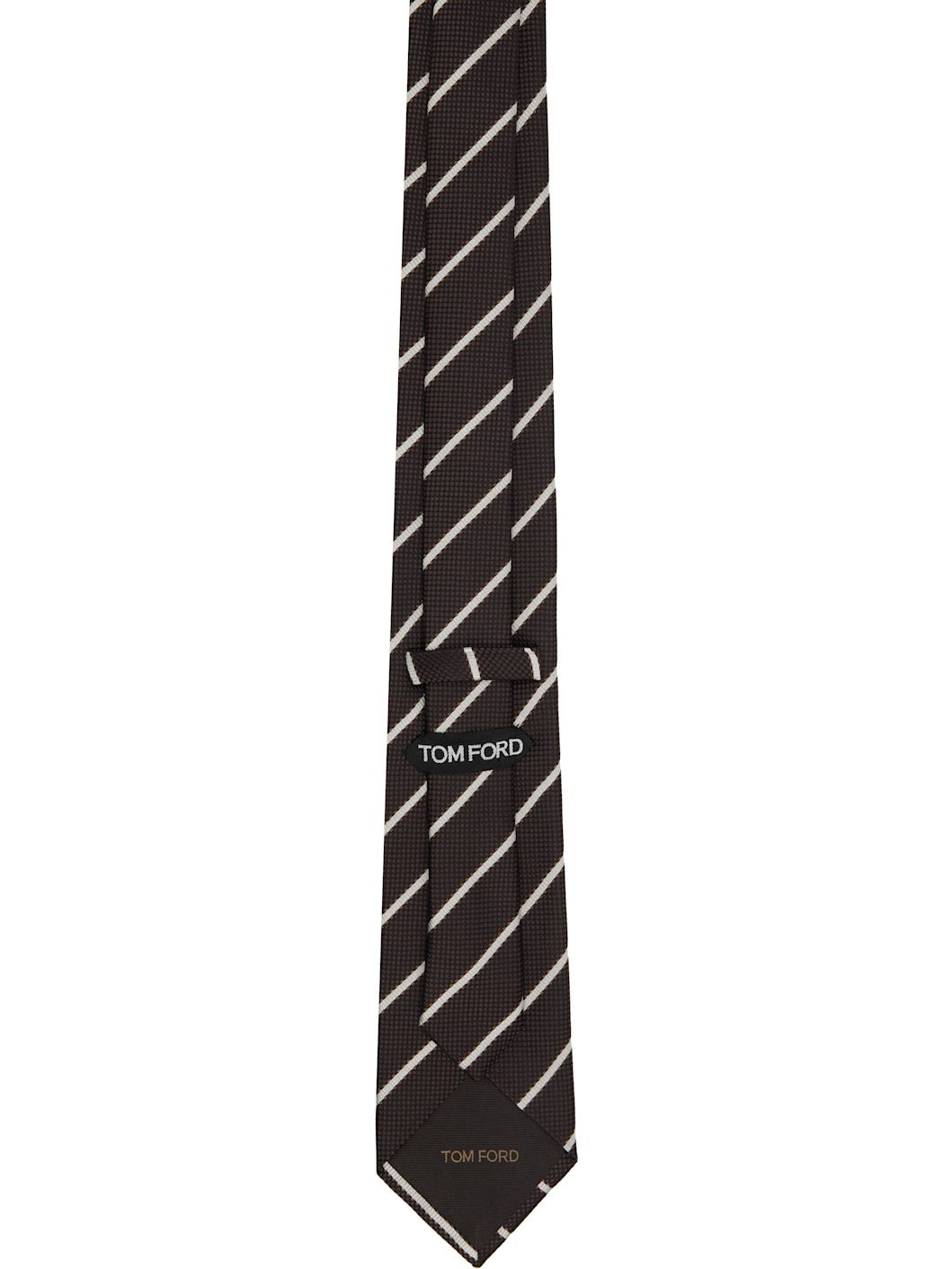 Brown Alternate Weave Regimental Tie - 2
