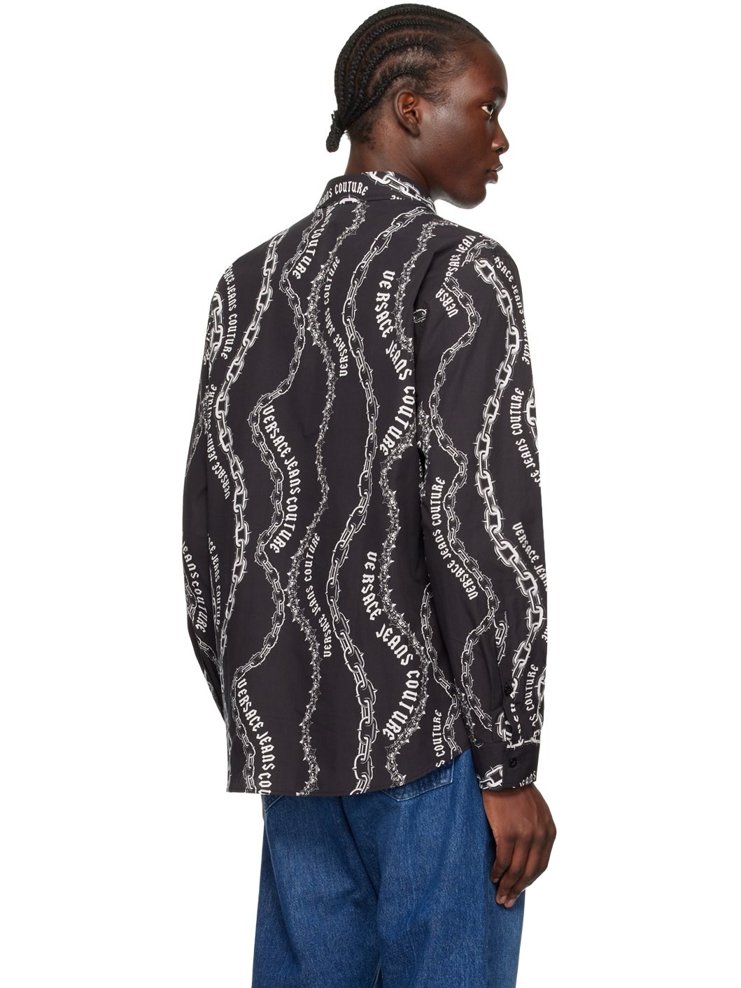 Black Chain Couture Long Sleeve Shirt - 3