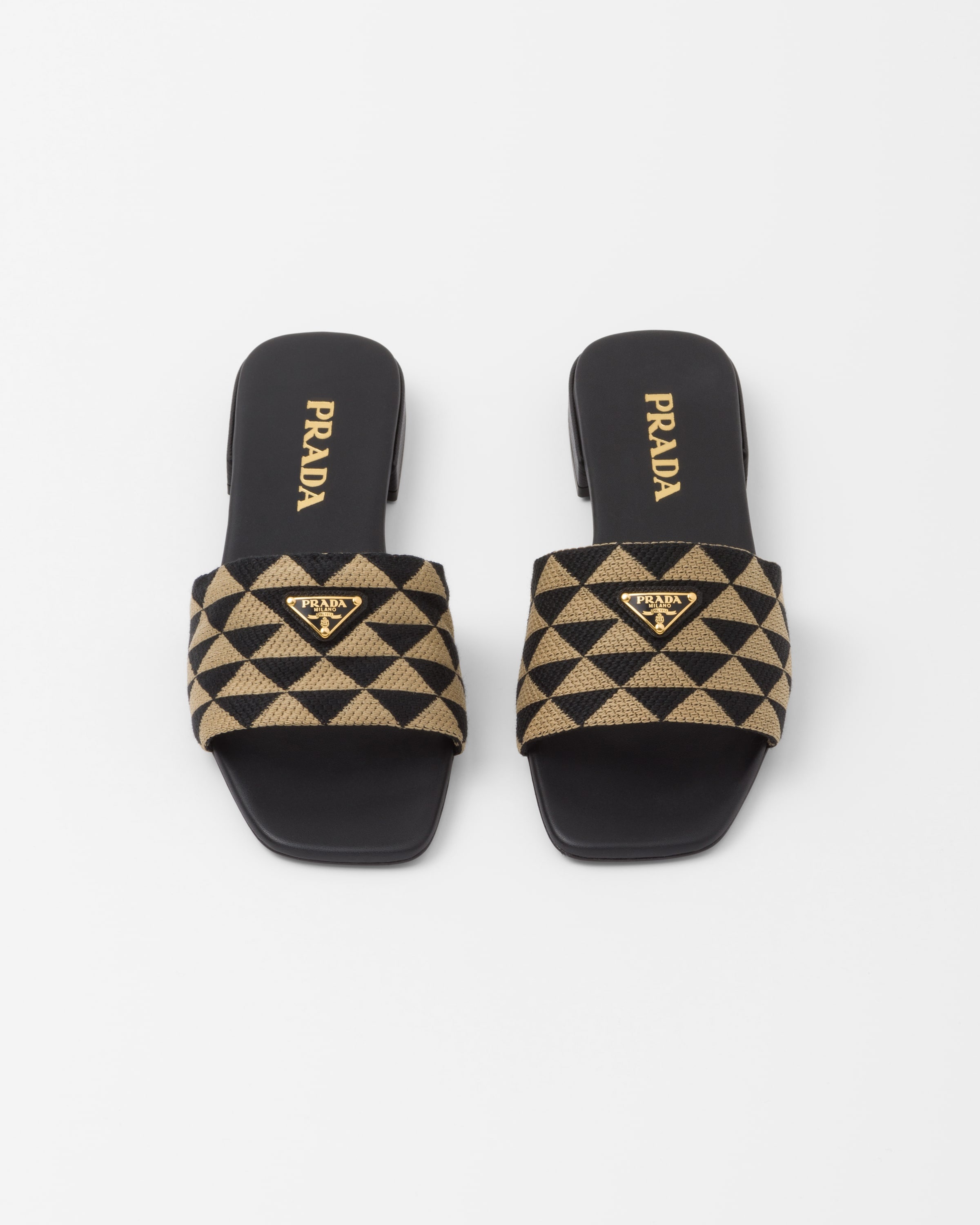 Prada Embroidered fabric slides | REVERSIBLE