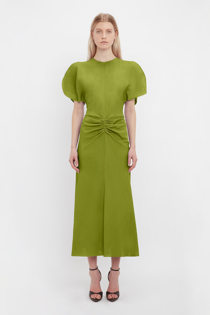 parrot green dress for women Plain Parrot Green Color Gown With Floral Print Dupatta – Vastra Shop main image 0