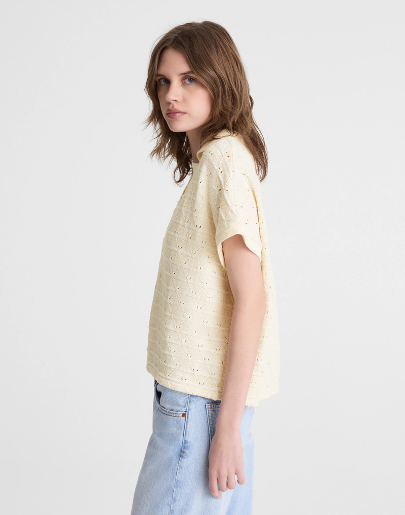 Diamond-Knit Relaxed Polo Shirt 4