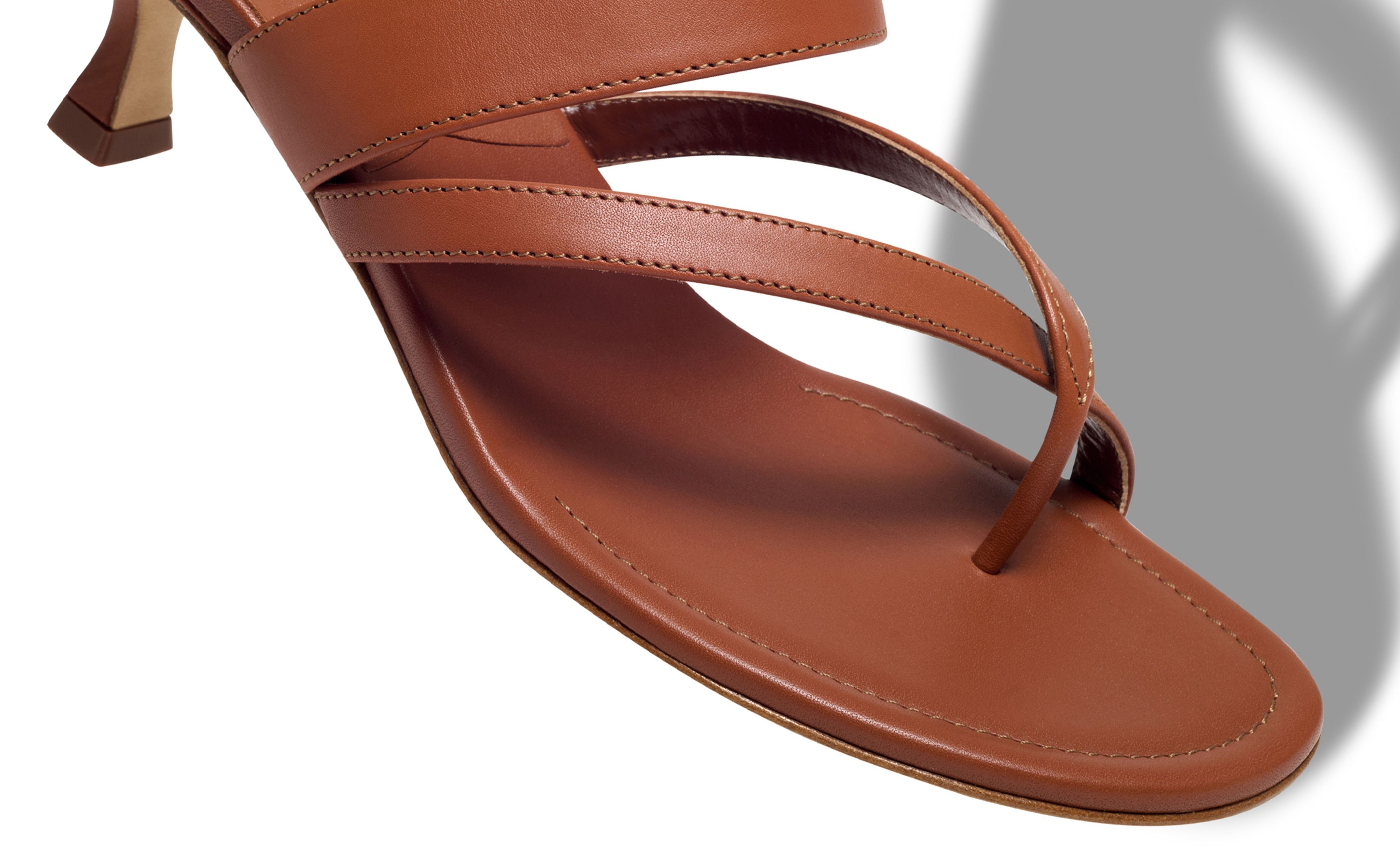 Brown Calf Leather Mules - 4