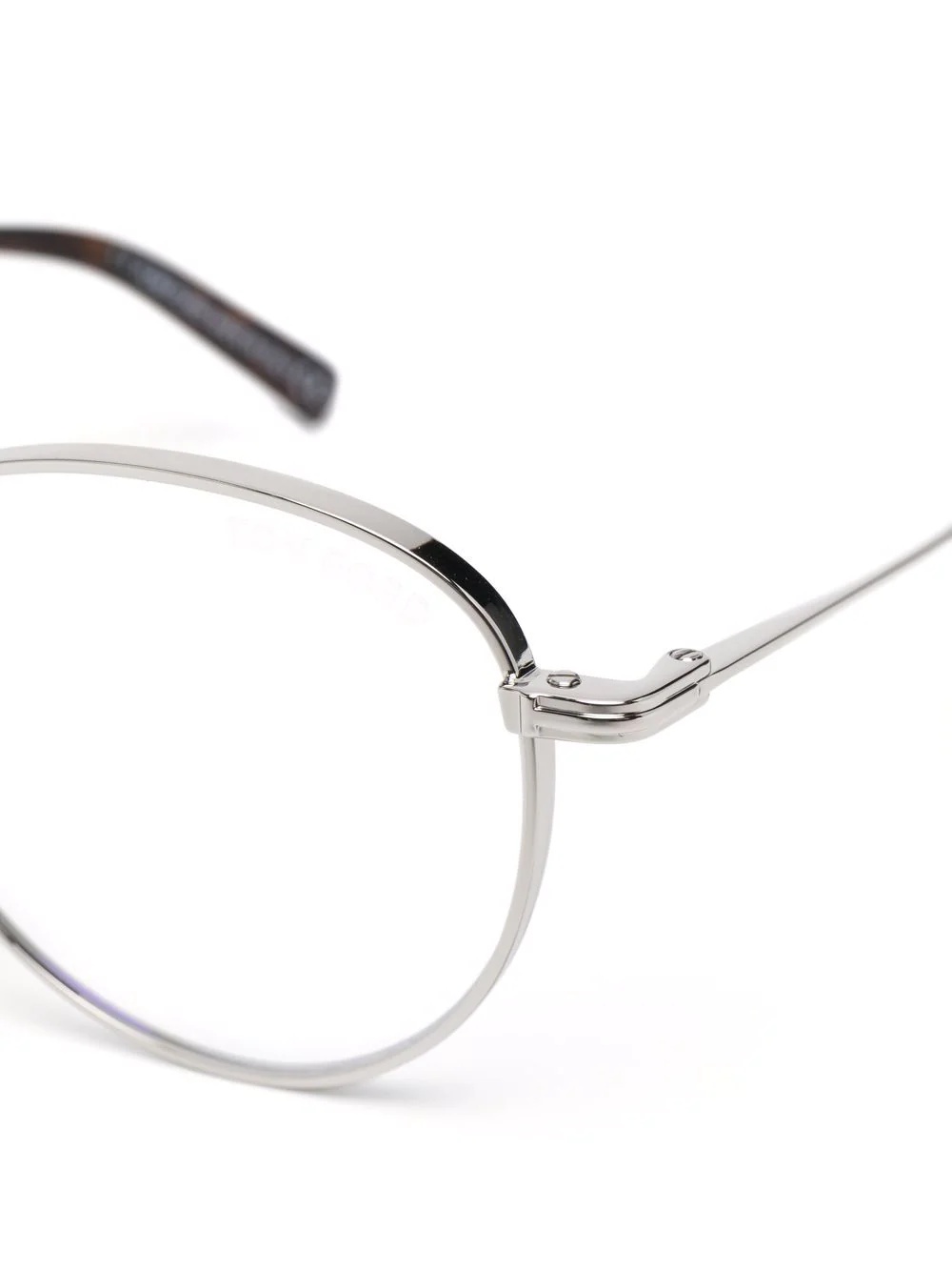 polished-effect round-frame glasses - 3