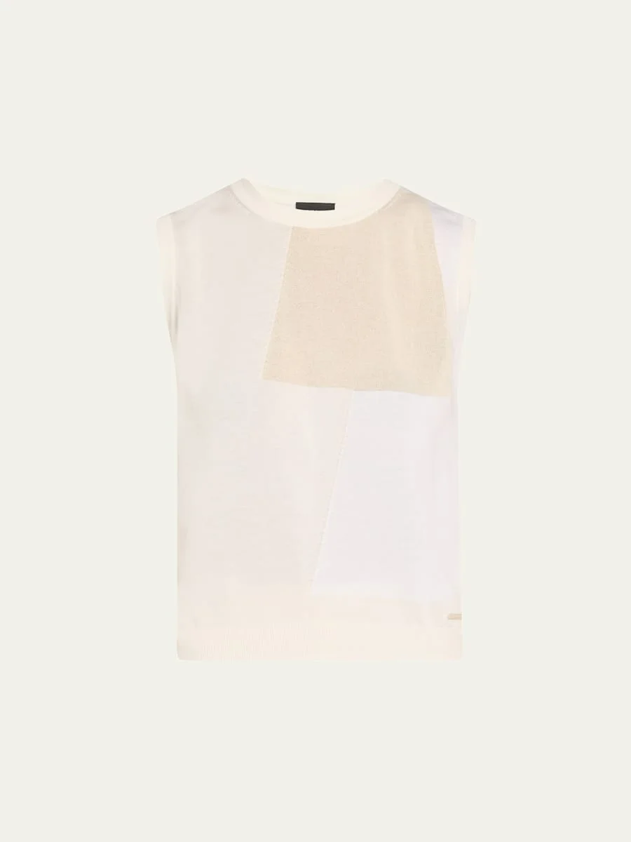 Cotton-Blend Jacquard Trapeze Rayonnant Knit Top - 1