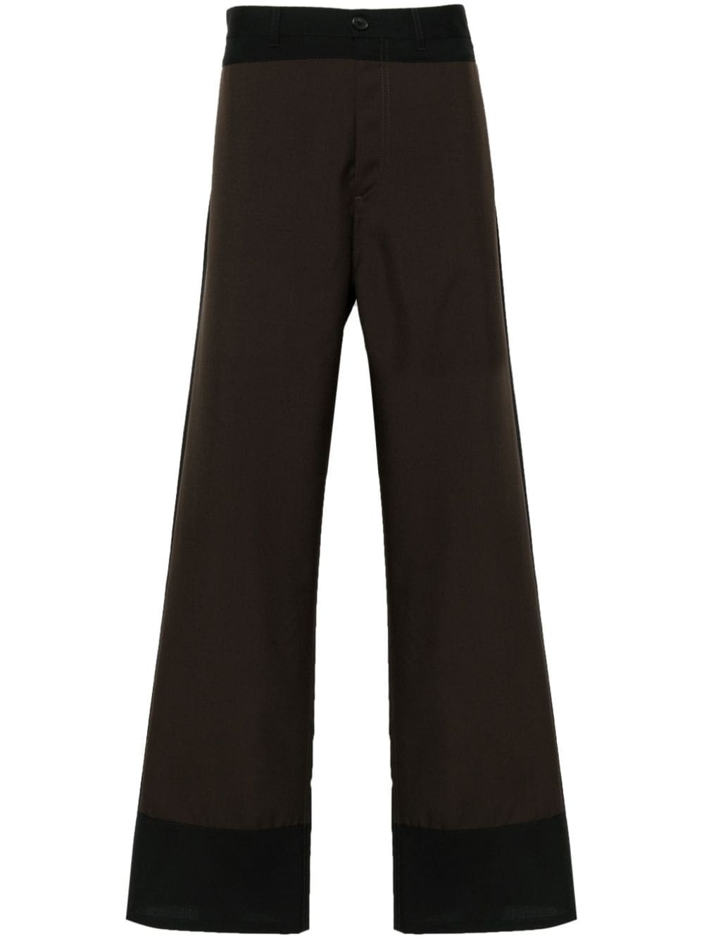 two tone-design trousers - 1