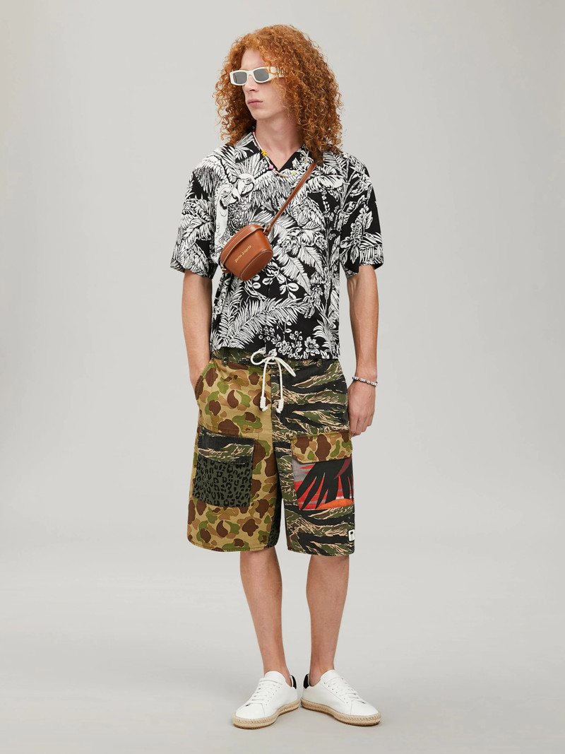 Palm Angels MIXED FABRIC CARGO PANTS outlook
