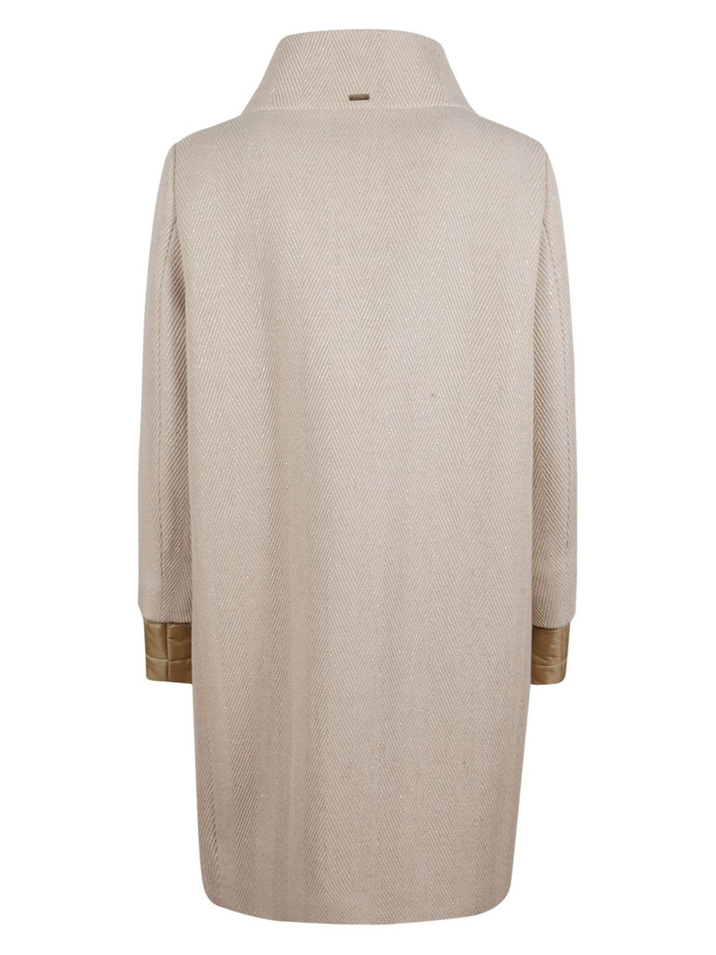 Herno zip-fastening herringbone-pattern coat outlook