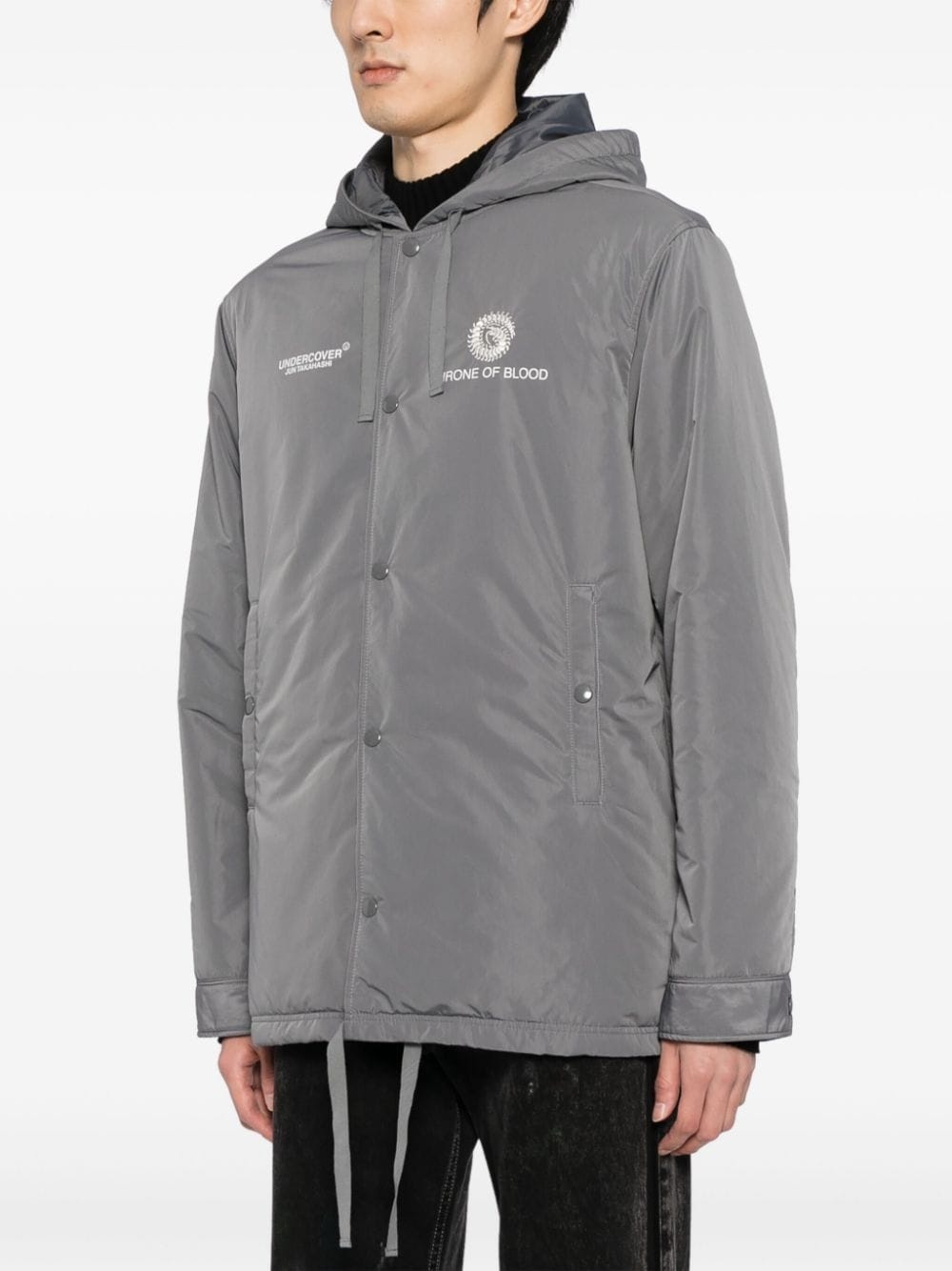 illustration-print hooded jacket - 3