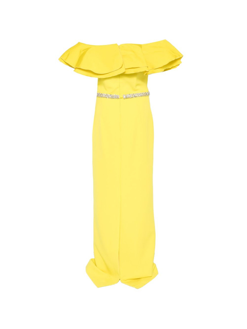 Safiyaa ruffled belted maxi dress outlook