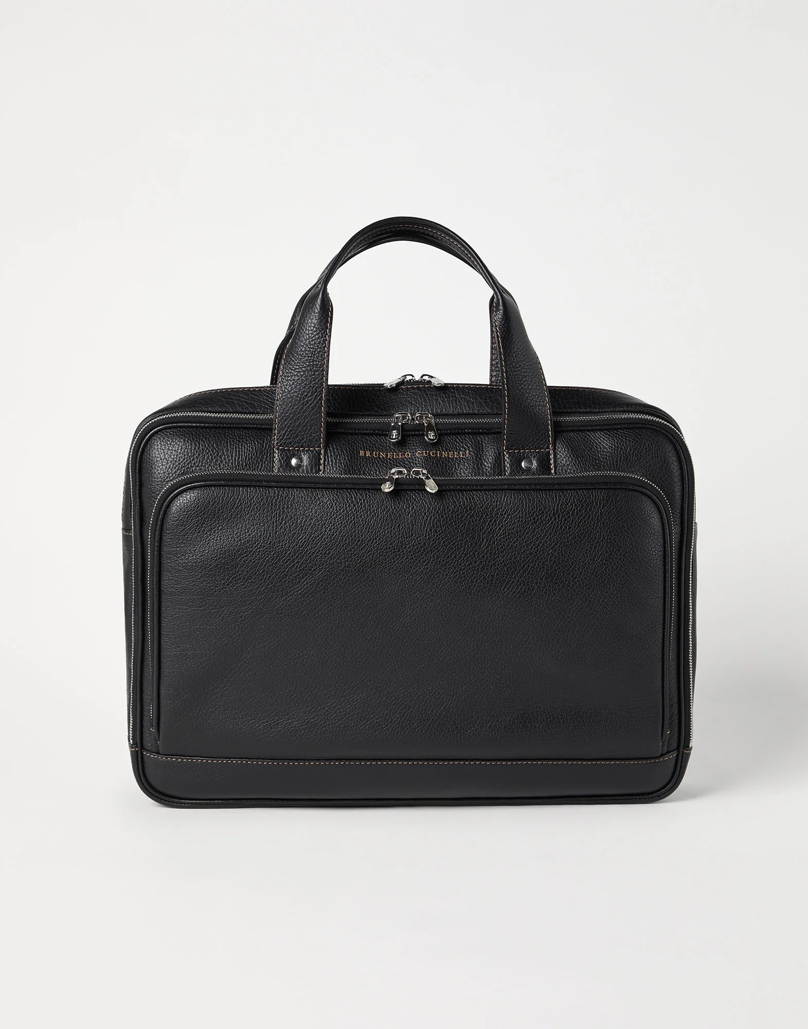Grained calfskin briefcase with zipper - 1