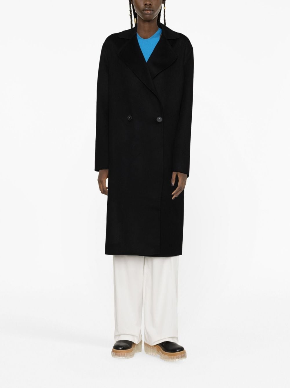 double-breasted wool coat - 2