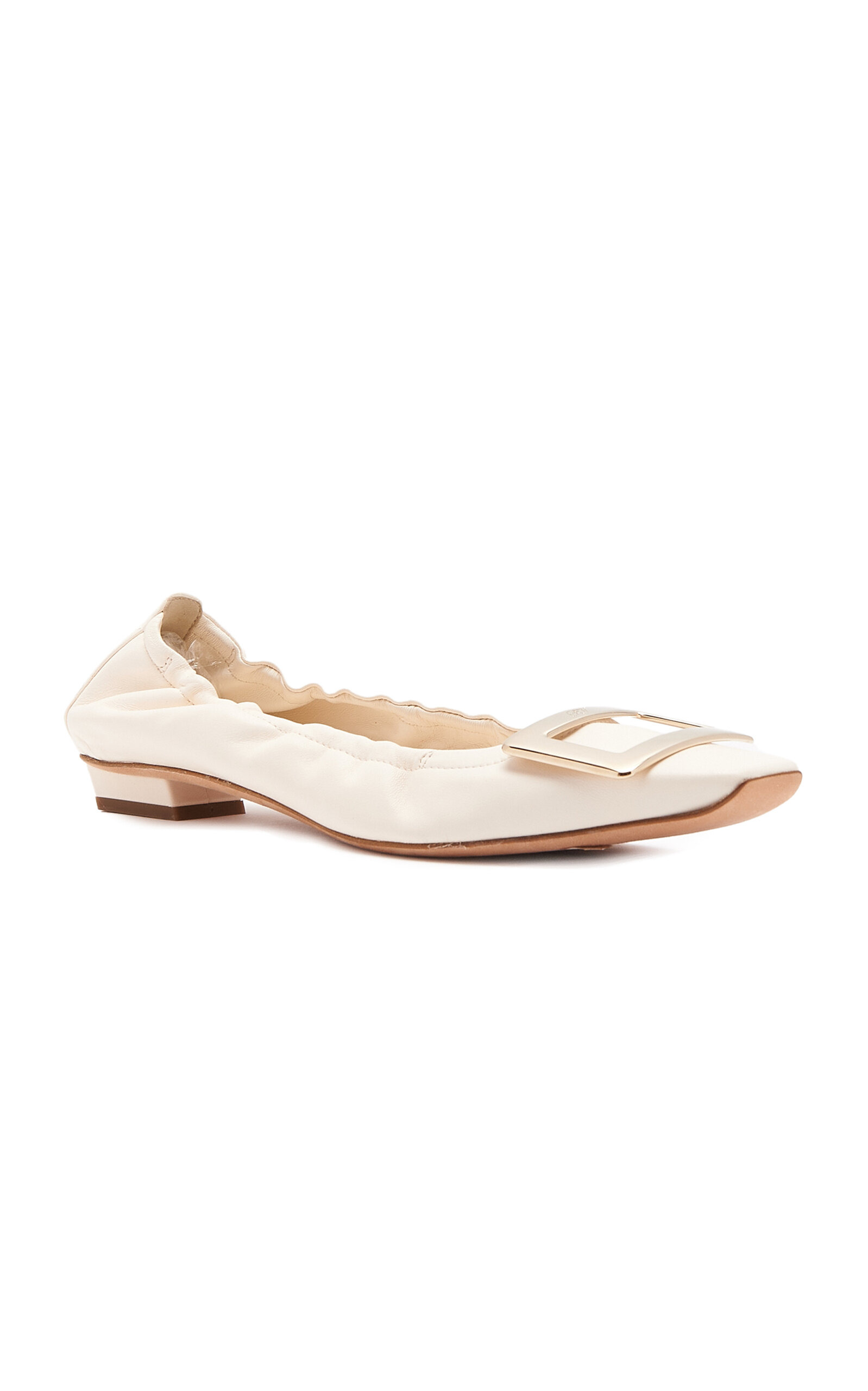 Belle Vivier Elastic Leather Flats white - 5
