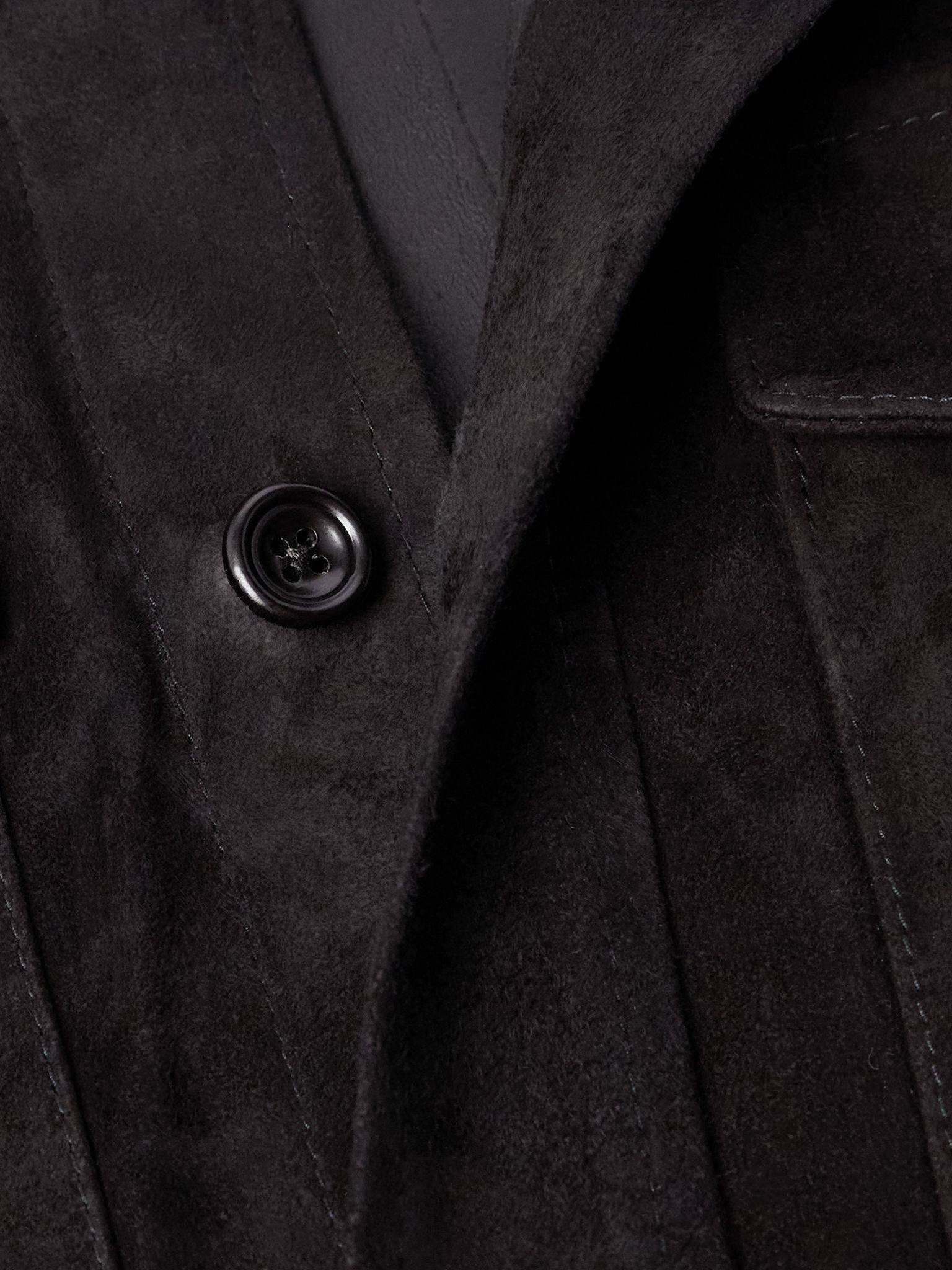Barron Suede Overshirt Black - 5