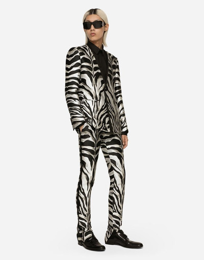 Dolce & Gabbana Zebra-design lamé jacquard Sicilia-fit jacket outlook