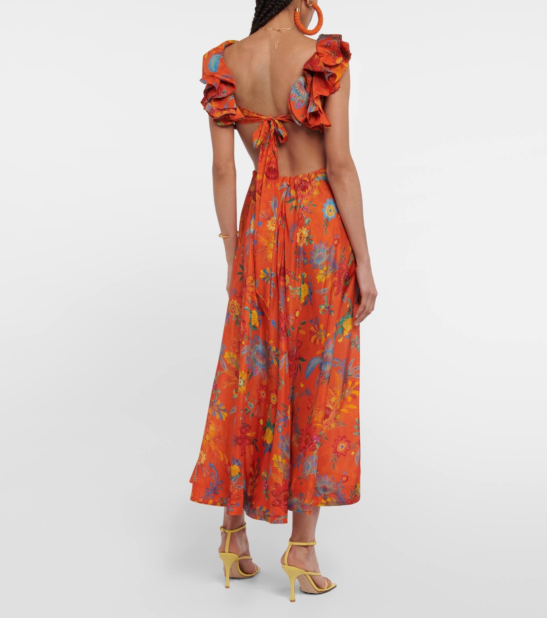 Floral silk maxi dress - 3