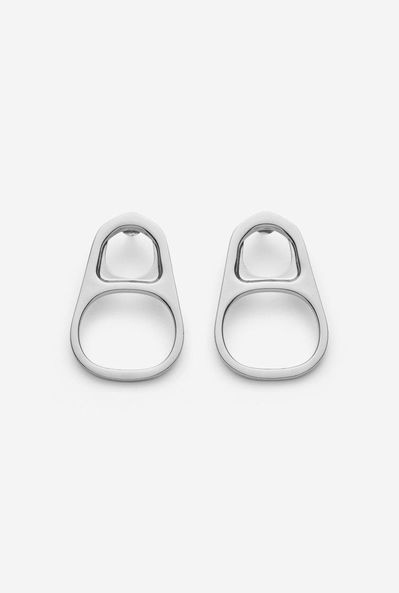 THE SILVER-TONED RING-PULL EARRINGS 1