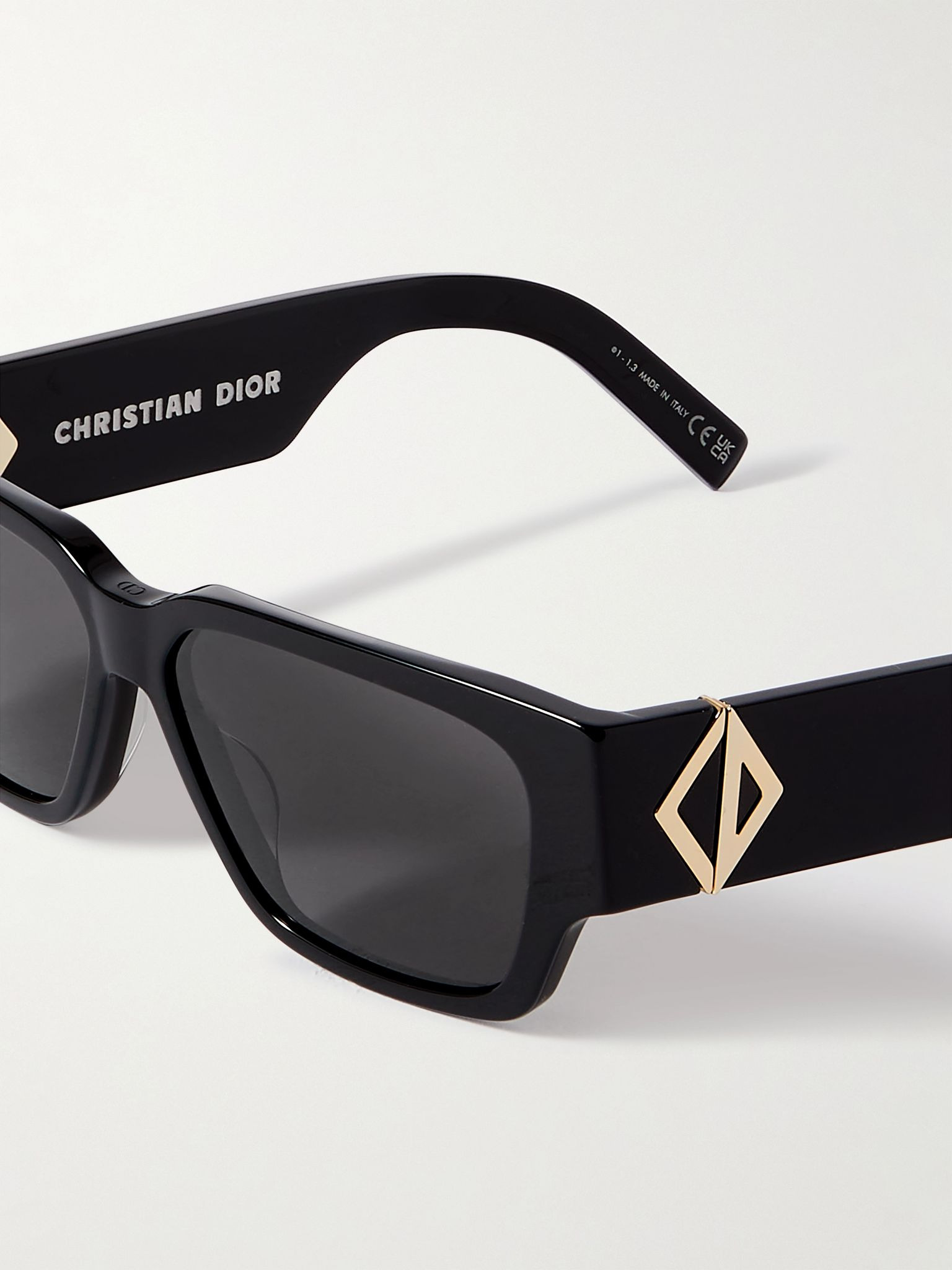 CD Diamond S5I D-Frame Acetate and Silver-Tone Sunglasses Black - 3