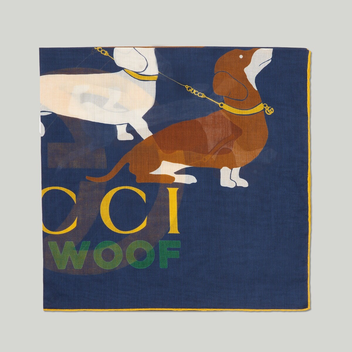 Interlocking G dogs print cotton voile carré - 2