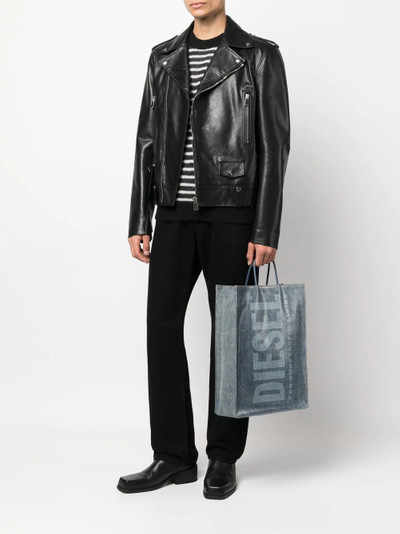 Diesel logo-print tote bag outlook