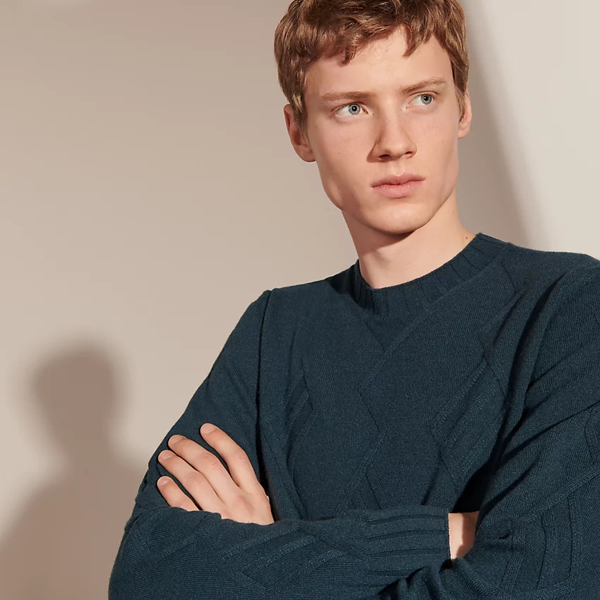 "Torsades geometriques" crewneck sweater - 3