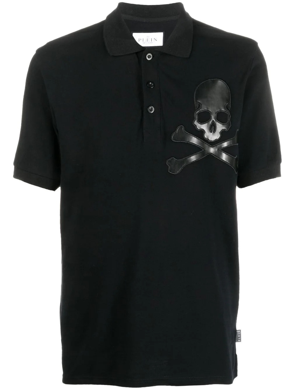 Skull-patch cotton polo shirt - 1