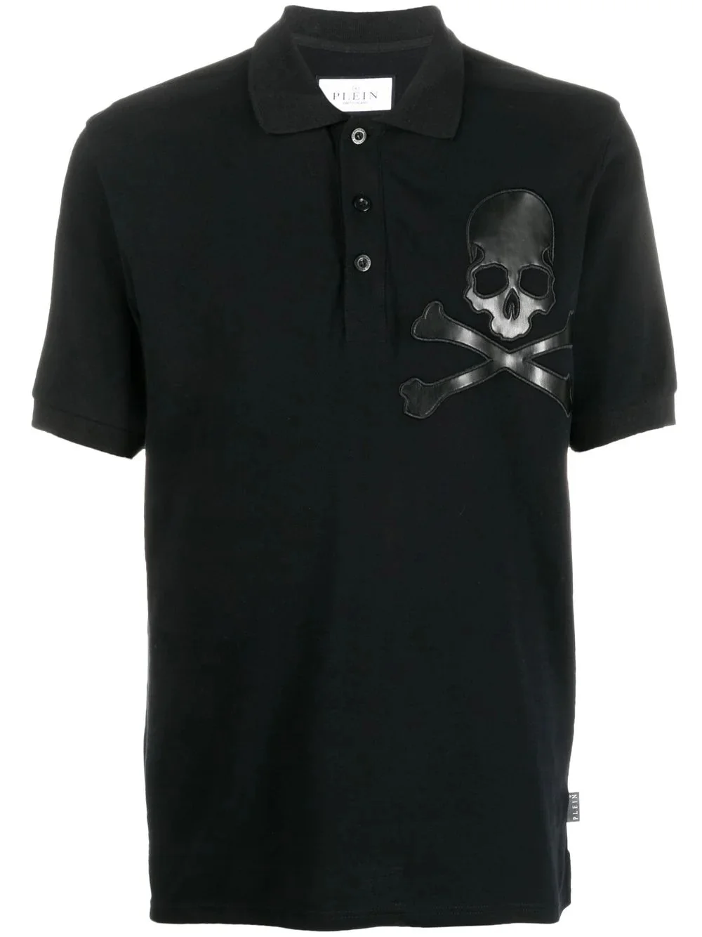 Skull-patch cotton polo shirt - 1