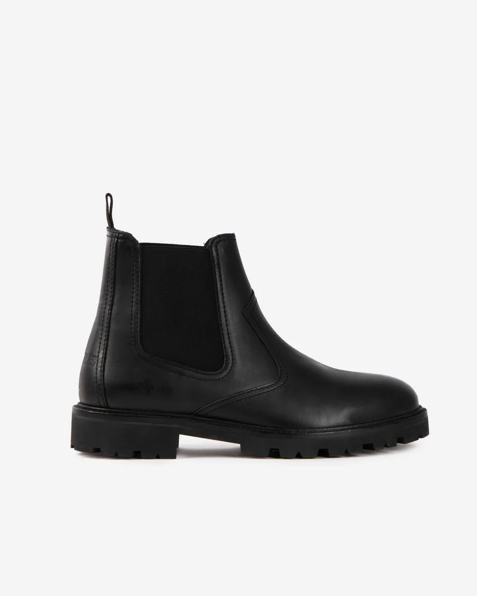 BLACK LEATHER CHELSEA BOOTS - 1