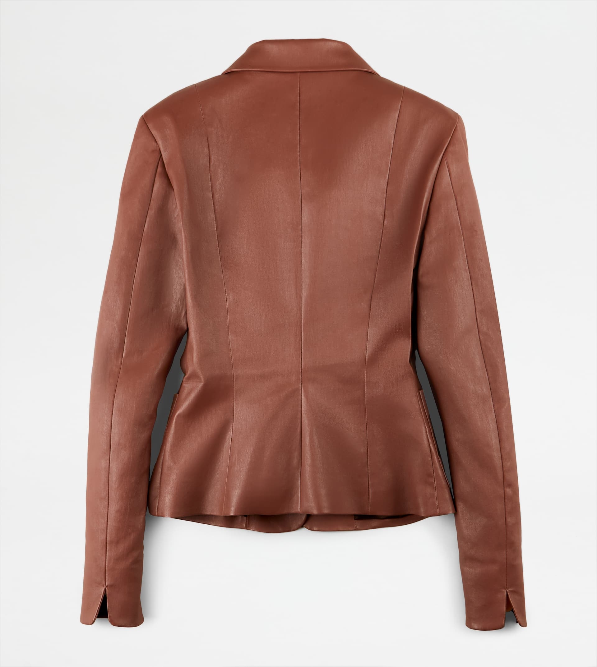 JACKET IN STRETCH NAPPA LEATHER - BROWN - 8