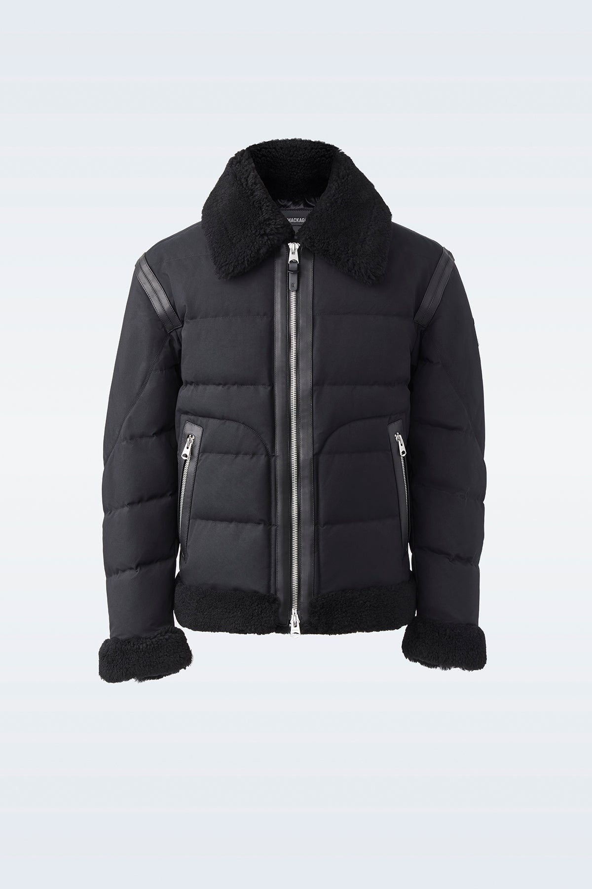 SOLOMON Down sheepskin jacket with spread collar - 1