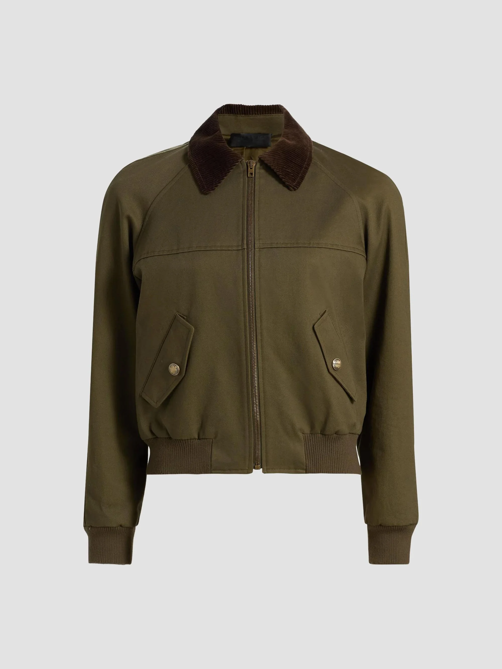 Women's Victor Cotton Bomber Jacket - Army Green - 1