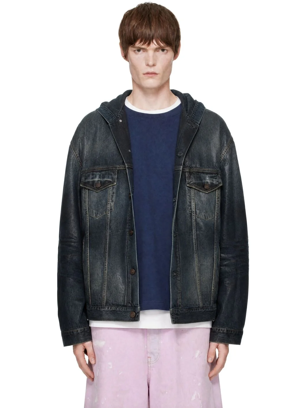 Blue Hooded Denim Jacket - 1