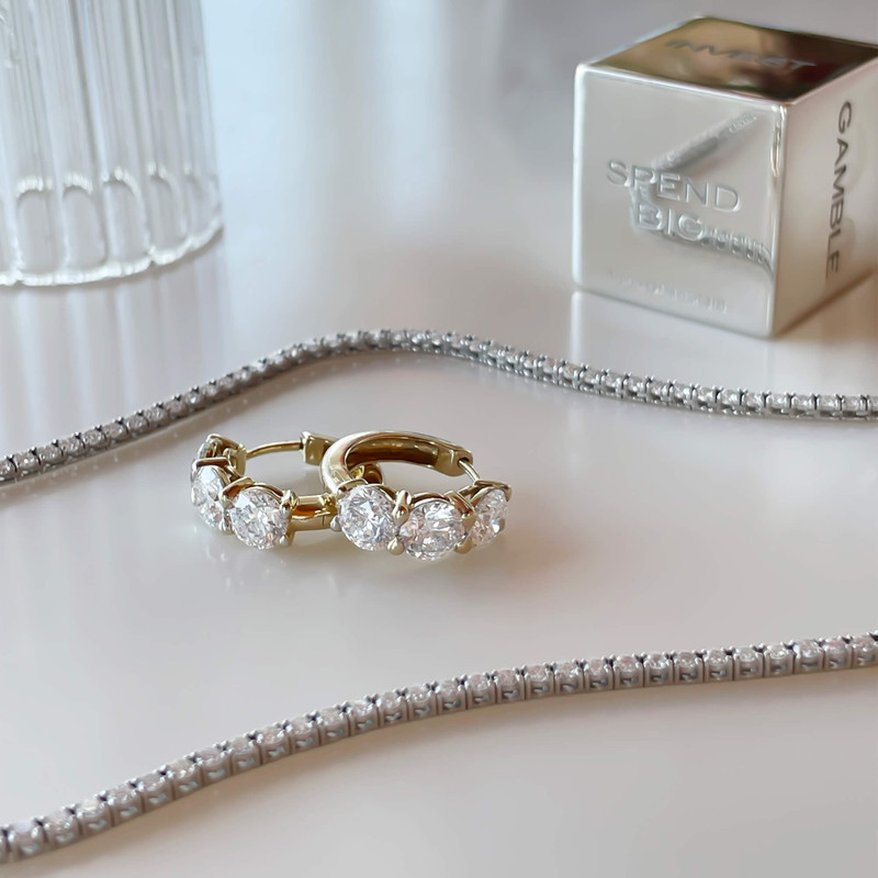 Unflippable Tennis Necklace in White Gold 13